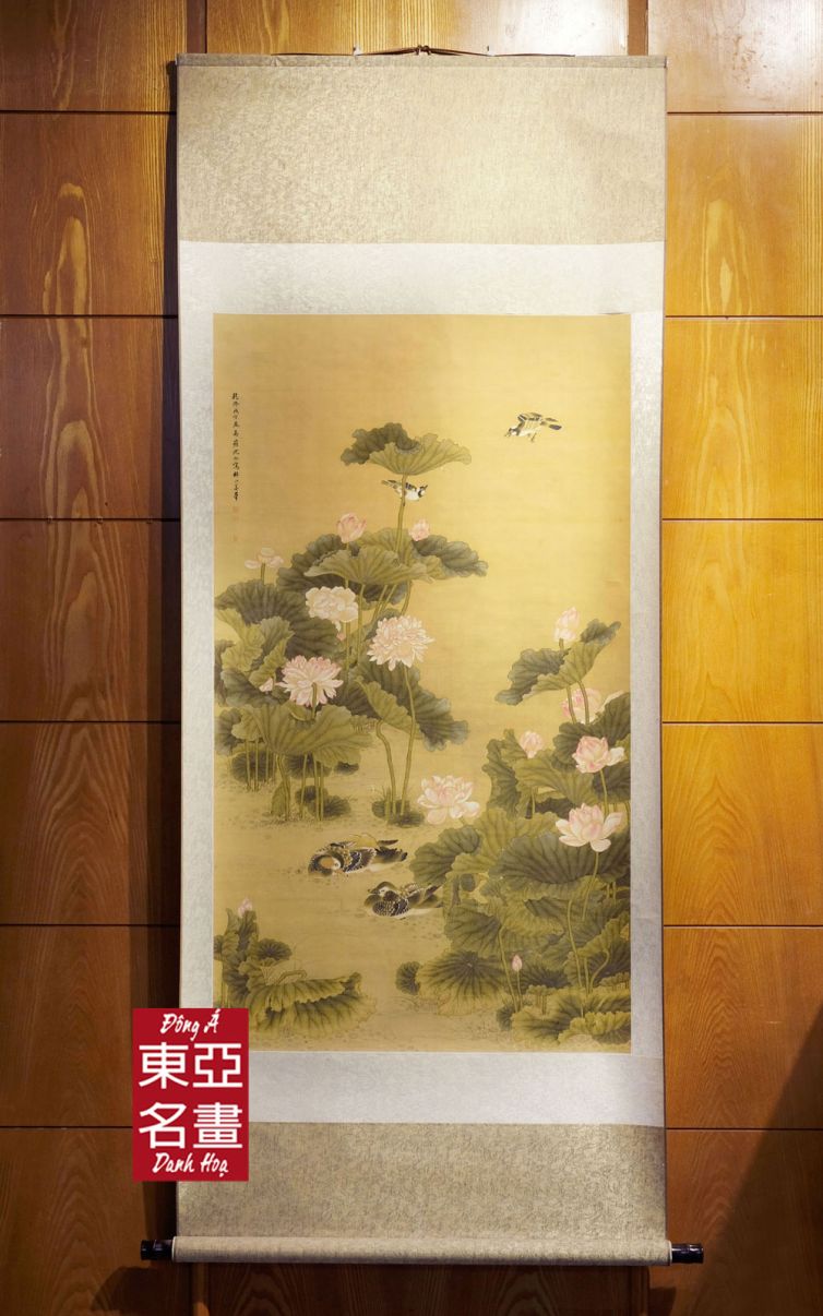 Hà Đường Uyên Ương Đồ – Thẩm Thuyên (1682-1760) – KT 70×166 cm