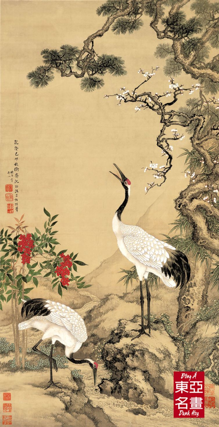 Tùng Mai Song Hạc Đồ – Thẩm Thuyên (Thanh triều)