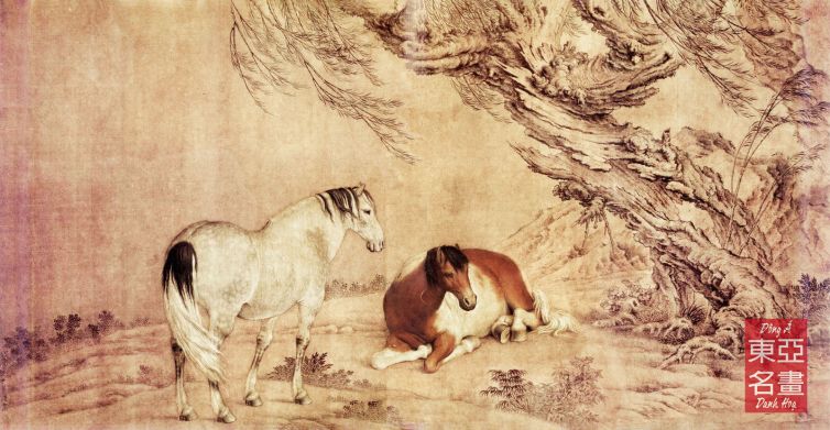 Liễu Âm Song Tuấn Đồ – Lang Thế Ninh (Thanh triều)