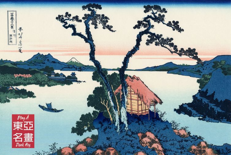 35. Núi Phú Sĩ bên kia hồ Suwa – Katsushika Hokusai
