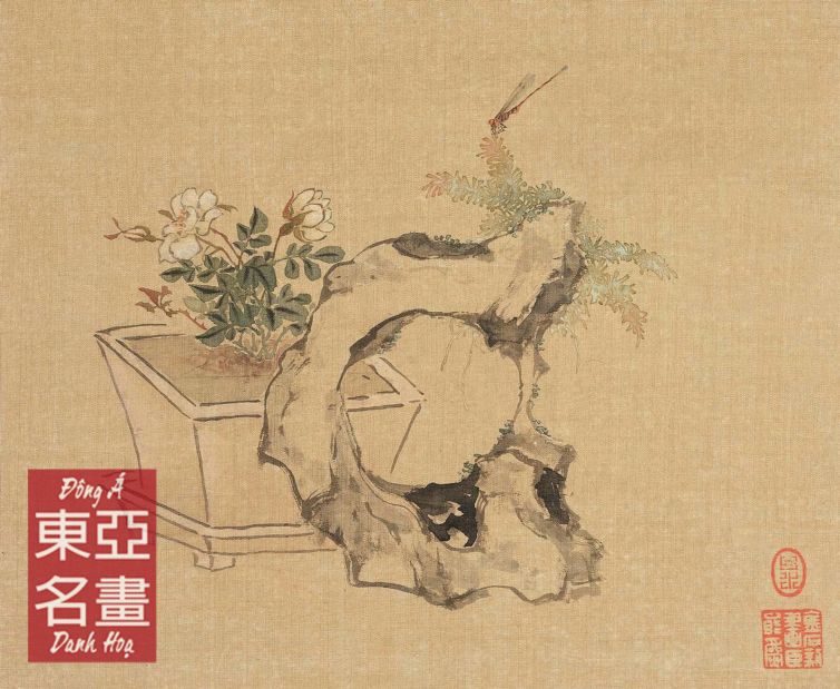 Hoa Hồng Và Chuồn Chuồn (Hoa Hủy Kỳ Thạch Sách) – Cư Liêm (Thanh triều)