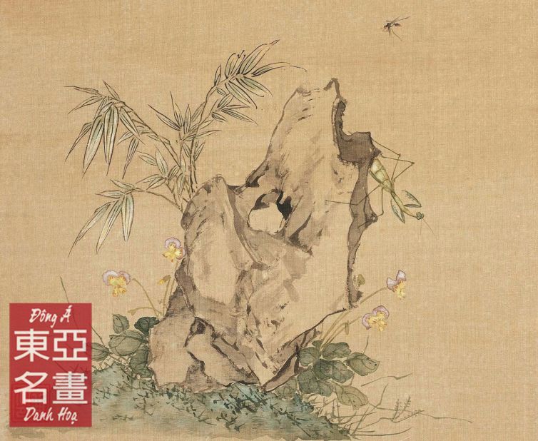 Trúc, Hoa Pansie, Bọ Ngựa, Kiến Cánh (Hoa Hủy Kỳ Thạch Sách) – Cư Liêm (Thanh triều)