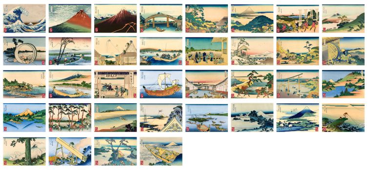 Toàn bộ tranh 36 Cảnh núi Phú Sỹ (36 tranh xuất bản lần đầu)