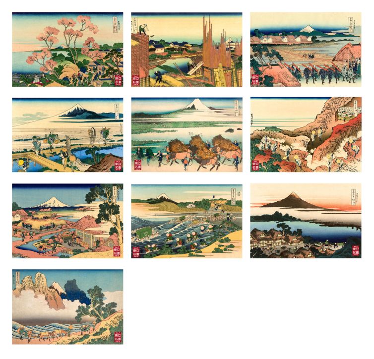 Toàn bộ tranh 36 Cảnh núi Phú Sỹ (bộ 10 tranh bổ sung)