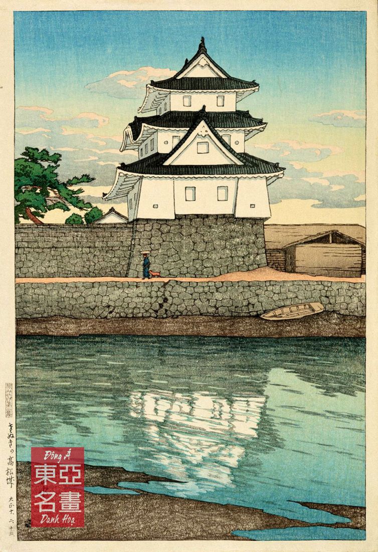 03. Lâu đài Takamatsu Castle ở Sanuki (Sanuki no Takamatsujo) 1921 – Kawase Hasui