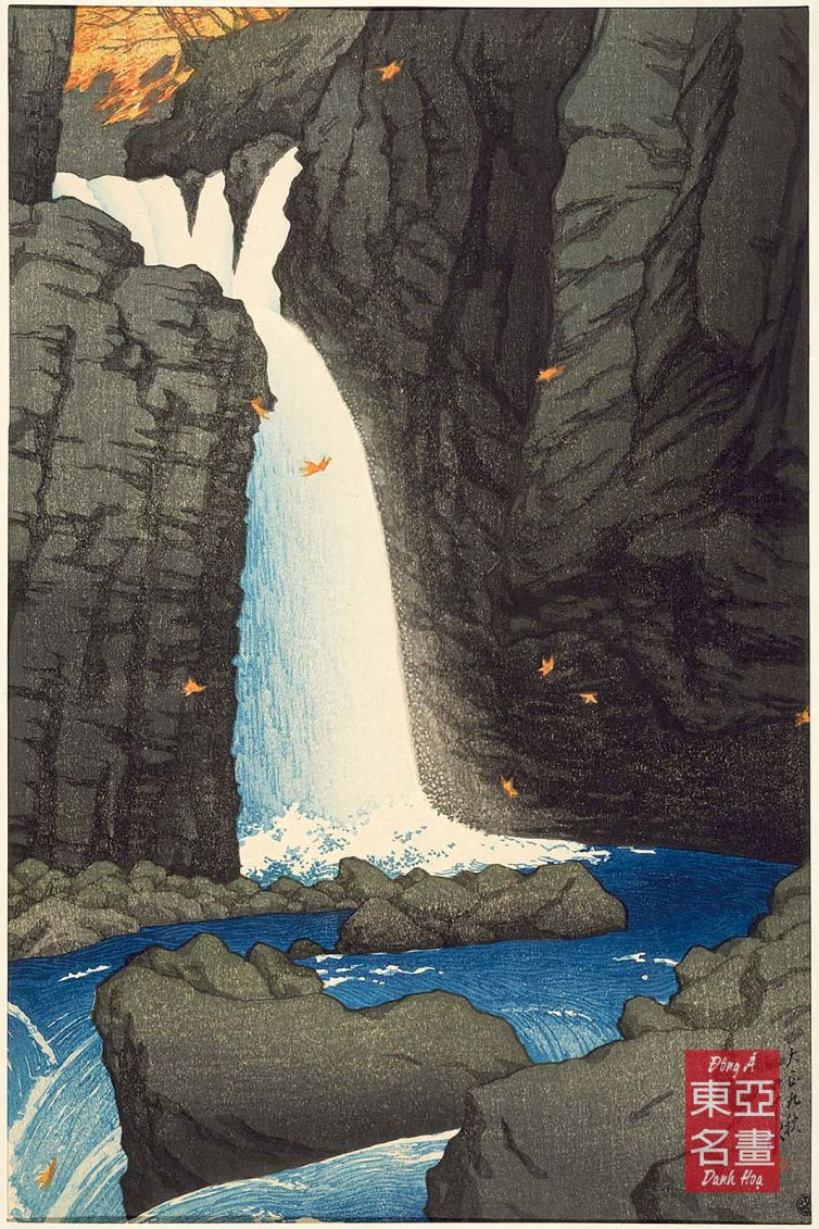03. Thác Yuhi Waterfall ở Shiobara (Shiobara Yuhi no taki) 1920 – Kawase Hasui