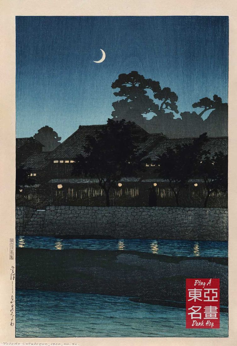 11. Phố đèn đỏ Nagare, Kanazawa (Kanazawa Nagare no kuruwa) 1920 – Kawase Hasui