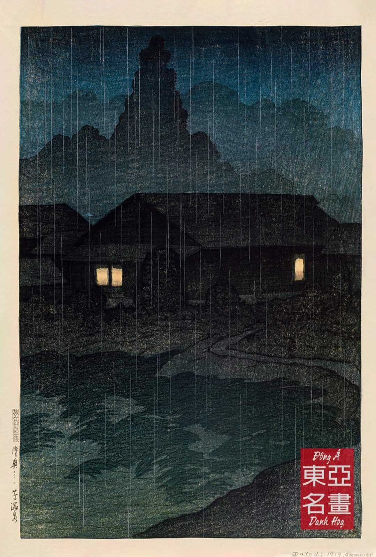 09. Suối nước nóng Tsuta ở vùng Mutsu (Mutsu Tsuta onsen) 1919 – Kawase Hasui