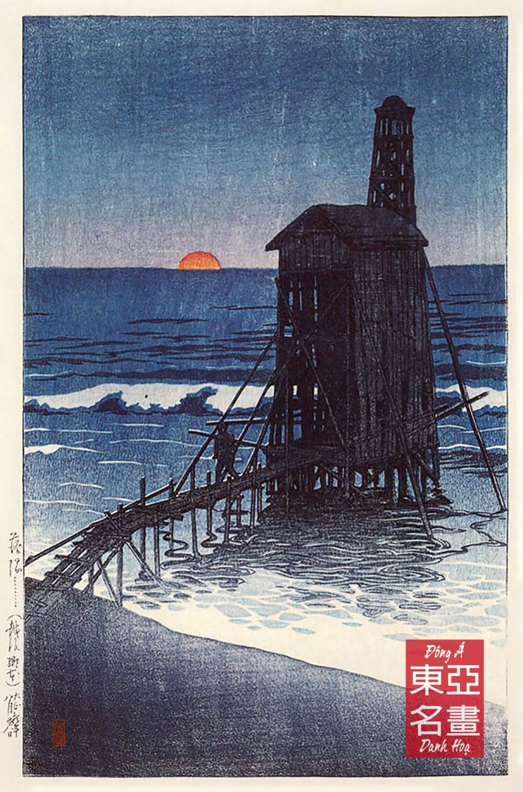 28. Hoàng hôn (Gōmoto, Echigo) 1921 – Kawase Hasui