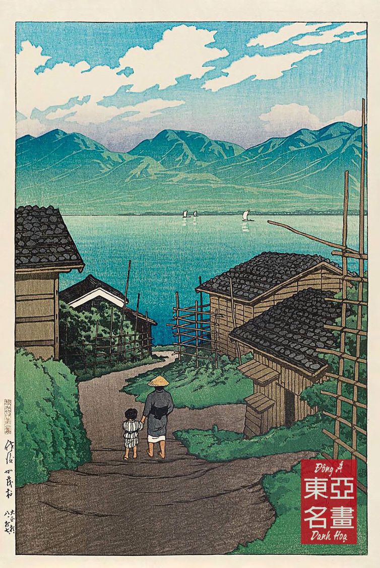 22. Làng Kamoson ở Sado (Sado Kamoson) 1921 – Kawase Hasui