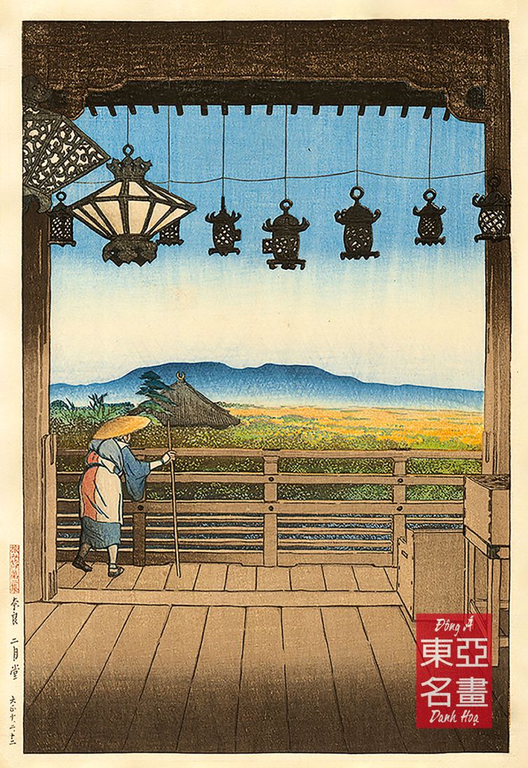 24. Sảnh chùa Nigatsu, Nara (Nara Nigatsudo) 1921 – Kawase Hasui