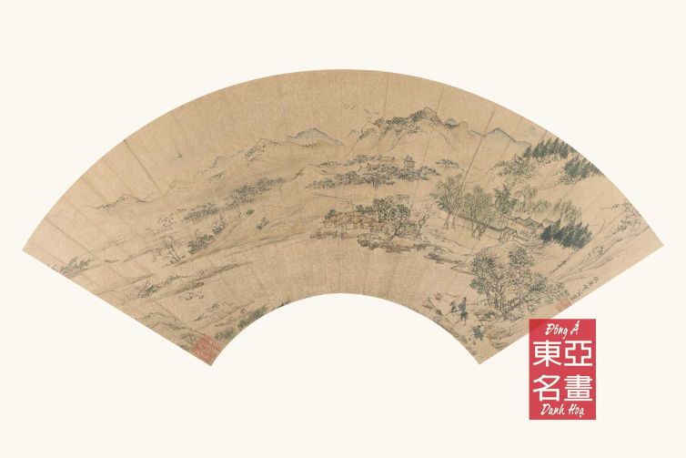 Quạt (3) Xuân Giao Hành Lữ Đồ – Câu Anh (Minh triều)