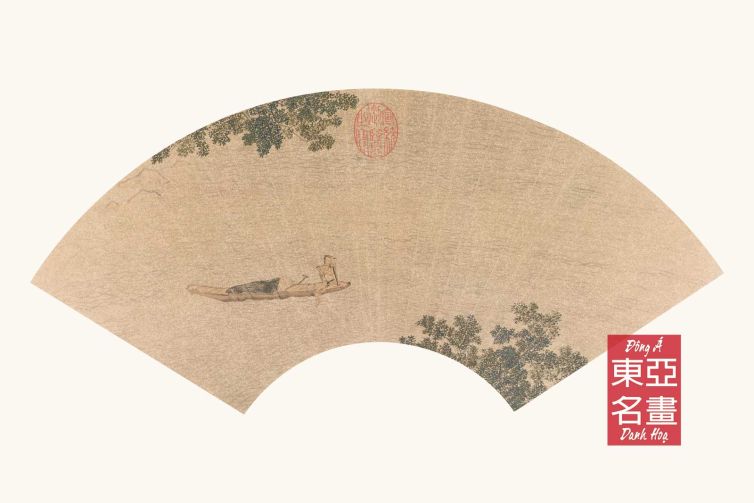 Quạt (7) Sơn Thuỷ Nhân Vật Đồ – Câu Anh (Minh triều)